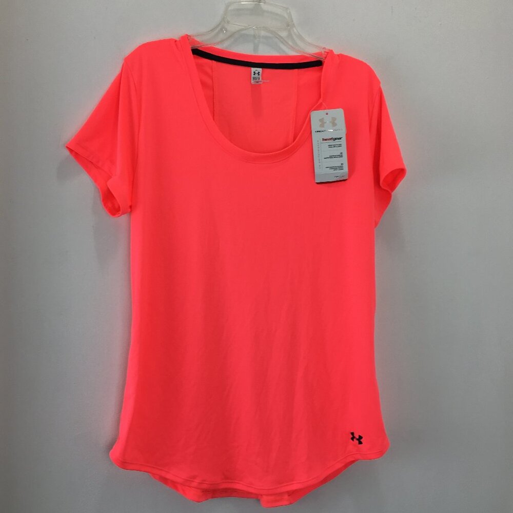 Under Armour  Womens Heatgear Scoop Neck  T-Shirt M Semi Fitted NEW